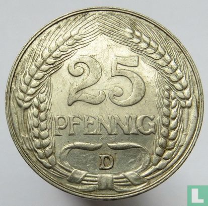 Duitse Rijk 25 pfennig 1909 (D) - Afbeelding 2