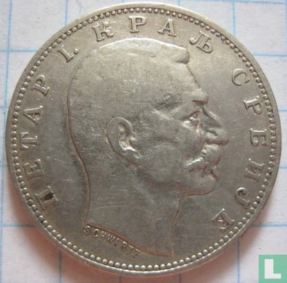 Serbia 1 dinar 1912 - Image 2