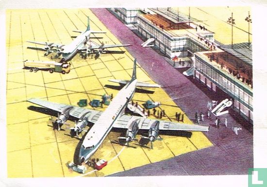 Inscheping in een Douglas DC-7C. - Afbeelding 1