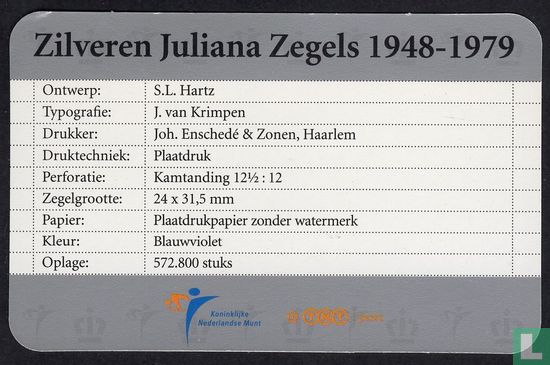 Zilveren Postzegels Juliana 1949 - Image 3