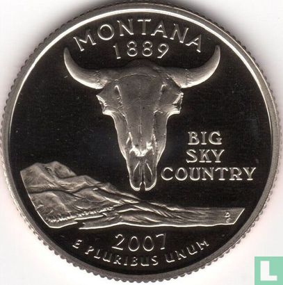 Verenigde Staten ¼ dollar 2007 (PROOF - koper bekleed met koper-nikkel) "Montana" - Afbeelding 1