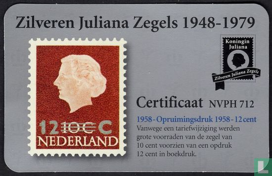 Zilveren Postzegels Juliana 1958 - Afbeelding 1
