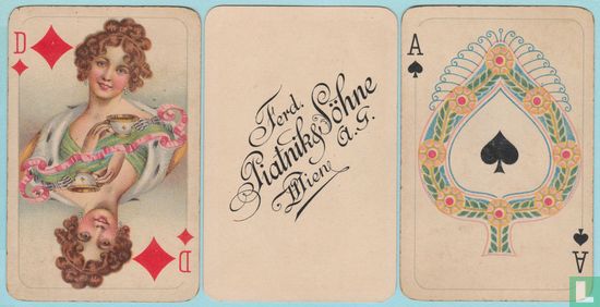 Ferd. Piatnik & Söhne A.G., Wien, Jubiläum Whist No. 104, 52 Speelkaarten + 2 jokers + 1 extra kaart, Playing Cards, 1926 - Image 2