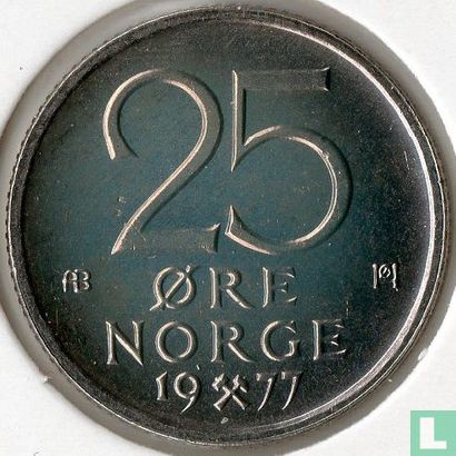 Norvège 25 øre 1977 - Image 1