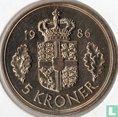 Denemarken 5 kroner 1986 - Afbeelding 1