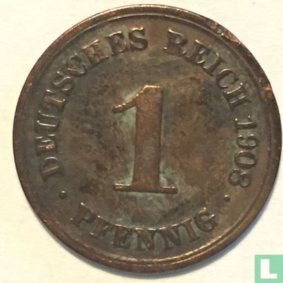 German Empire 1 pfennig 1908 (F) - Image 1