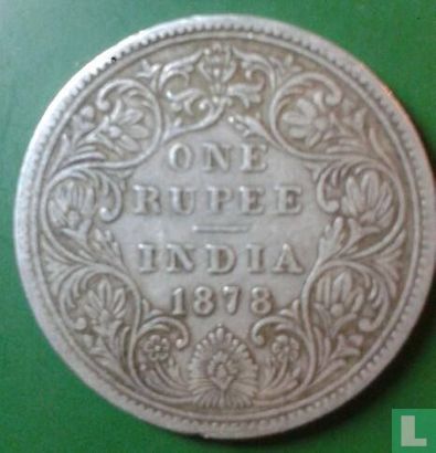 British India 1 rupee 1878 (Bombay - type 2) - Image 1