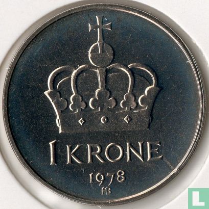 Norvège 1 krone 1978 - Image 1