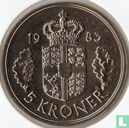 Denemarken 5 kroner 1983 - Afbeelding 1