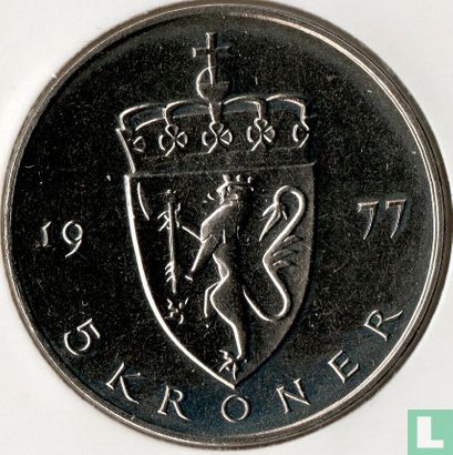 Norvège 5 kroner 1977 - Image 1
