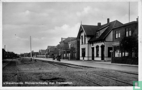 s'Gravenzande Monsterscheweg met Tramstation. - Image 1