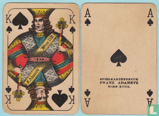 F. Adametz, Wien, 52 Speelkaarten + 2 jokers, Playing Cards, 1930 - Afbeelding 1