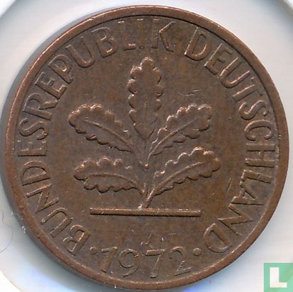 Duitsland 1 pfennig 1972 (J) - Afbeelding 1