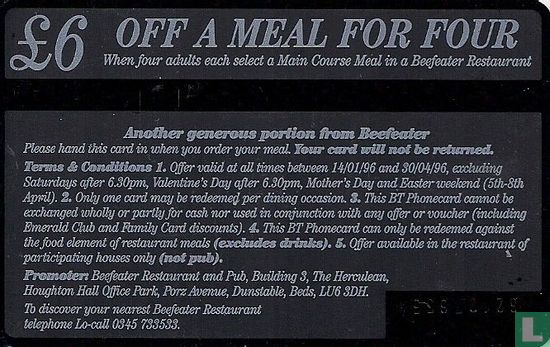 Beefeater Discount Card - Bild 2