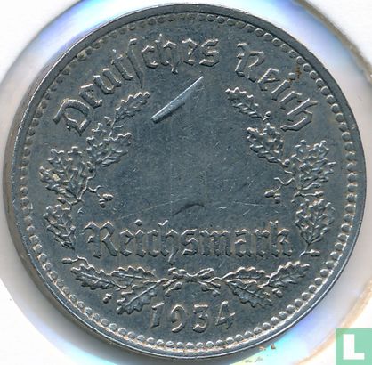 Empire allemand 1 reichsmark 1934 (A) - Image 1