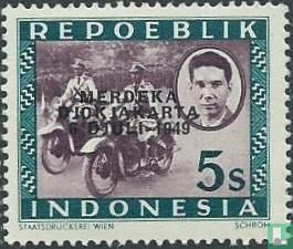 Motorcyclists with overprint