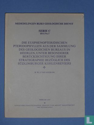 Die eusphenopteridischen Pteridophyllen aus der Sammlung des Geologischen Bureaus in Heerlen, unter besonderer Berücksichtigung ihrer Stratigraphie bezüglich des südlimburger Kohlenreviers - Afbeelding 1