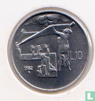 San Marino 10 lire 1982 "protect and educate children" - Afbeelding 1