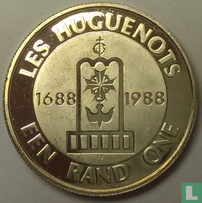 Zuid-Afrika 1 rand 1988 "300th anniversary Arrival of Huguenots at the Cape" - Afbeelding 2