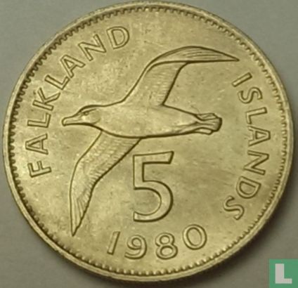 Falkland Islands 5 pence 1980 - Image 1