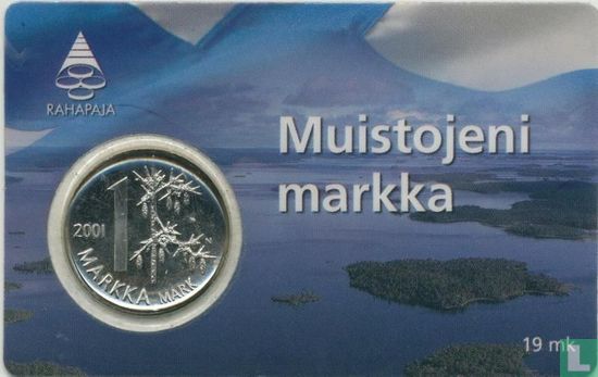 Finland 1 markka 2001 (Coincard) "Laatste markka voor de euro" - Afbeelding 1