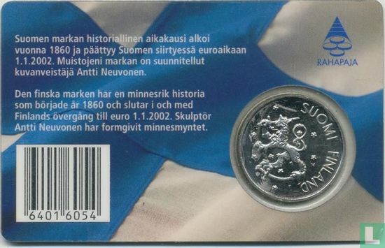 Finland 1 markka 2001 (Coincard) "Laatste markka voor de euro" - Afbeelding 2