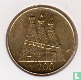 Saint-Marin 200 lires 1987 "15e anniversaire-reprise ou pièces de monnaie" - Image 1