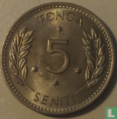 Tonga 5 seniti 1968 - Image 2