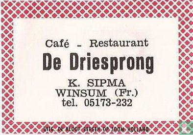 Café Restaurant De Driesprong - K.Sipma 