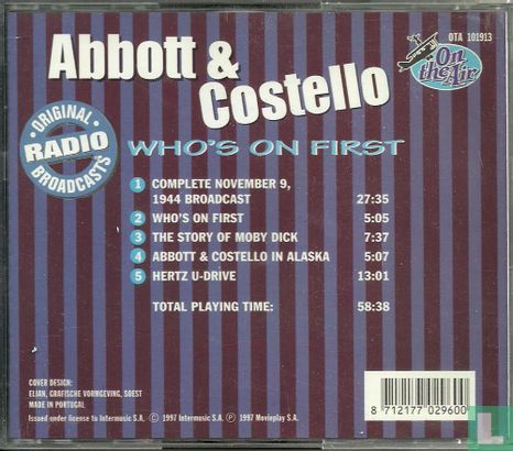 Who's on first: Original Radio Broadcasts - Afbeelding 2