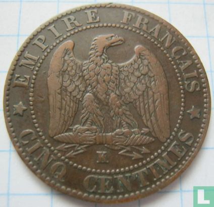 Frankrijk 5 centimes 1863 (K)  - Afbeelding 2