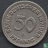 Allemagne 50 pfennig 1949 (J - fauté) - Image 2
