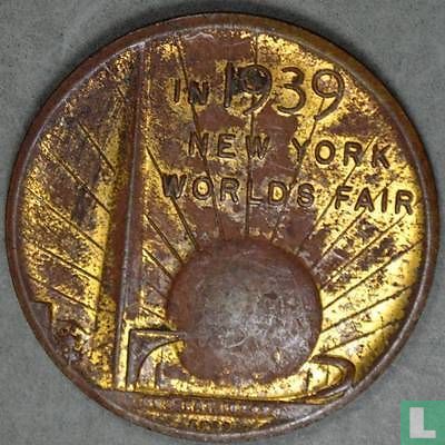 USA  New York World's Fair Medal - Washington Inauguration 150th Anniversary  1939 - Afbeelding 1