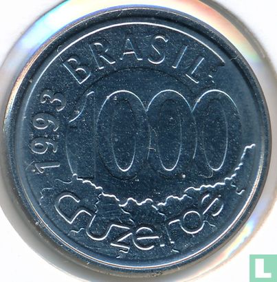 Brésil 1000 cruzeiros 1993 - Image 1