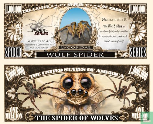 WOLF SPIDER dollar bill