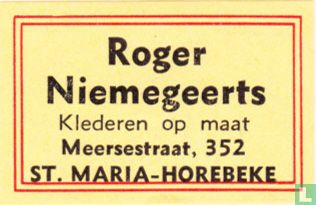 Roger Niemegeerts - Klederen op maat