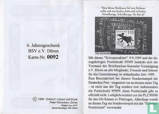 Jahresgeschenk 1999 BSV Düren - Afbeelding 2