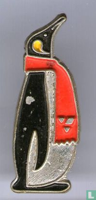 Penguin with red scarf with V logo
