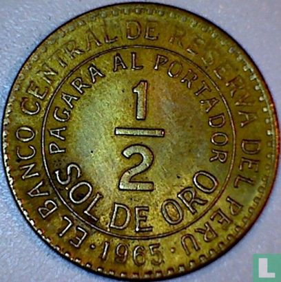 Pérou ½ sol de oro 1965 - Image 1