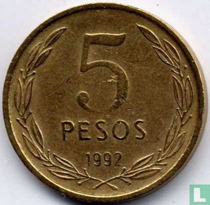 Chile 5 Peso 1992 (Typ 1) - Bild 1