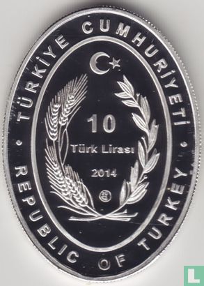 Turkije 10 türk lirasi 2014 (PROOF) "Tokat Clock Tower" - Afbeelding 1