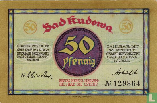 Bad Kudowa 50 Pfennig - Image 1