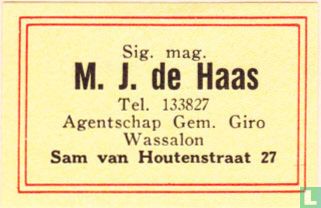 Sig. Mag. M. J. de Haas