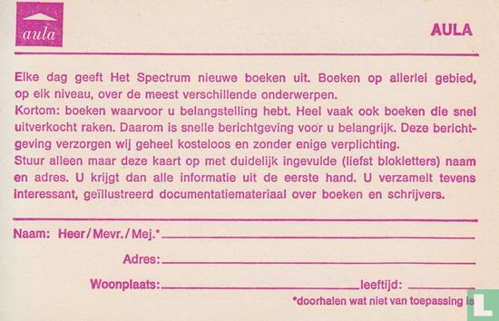 Antwoordkaart uitgeverij het spectrum  - Bild 2