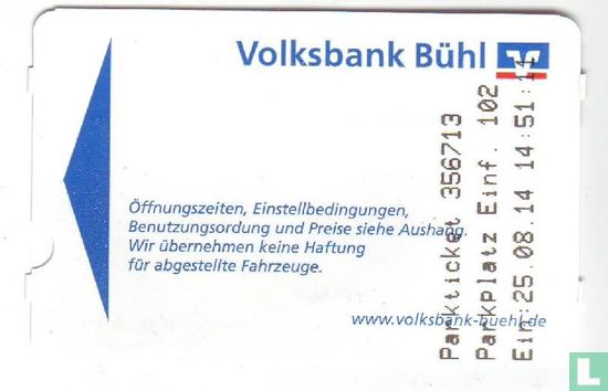 Parkschein - Volksbank Bühl - Image 1