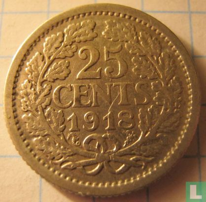 Niederlande 25 Cent 1918 - Bild 1