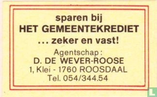 Het Gemeentekrediet - D. De Wever-Roose