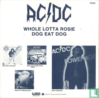 Whole Lotta Rosie Single 10992 (1978) - AC/DC LastDodo