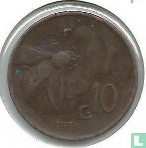Italië 10 centesimi 1936 (type 1) - Afbeelding 1