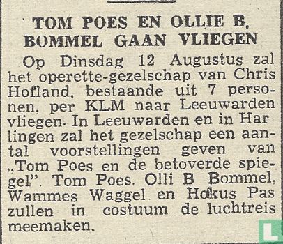 Tom Poes en Ollie B. Bommel gaan vliegen (Tom Poes en de betoverde spiegel).